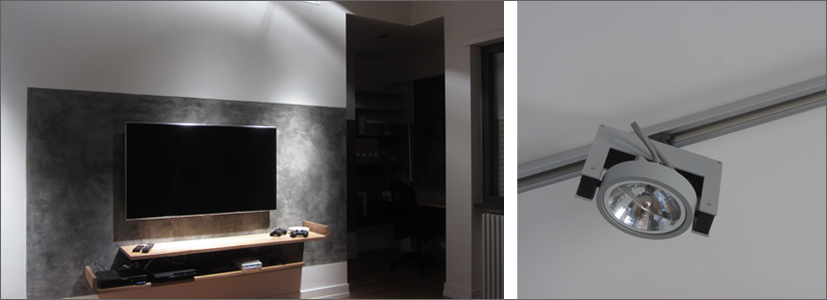 parete audio-video e illuminazione dedicata